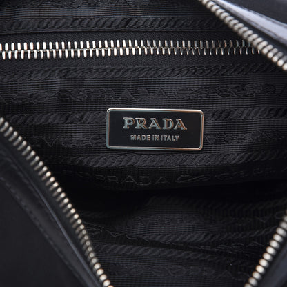 Prada Tessuto Nylon Calfskin Chain Shoulder Bag Black 6 of 11