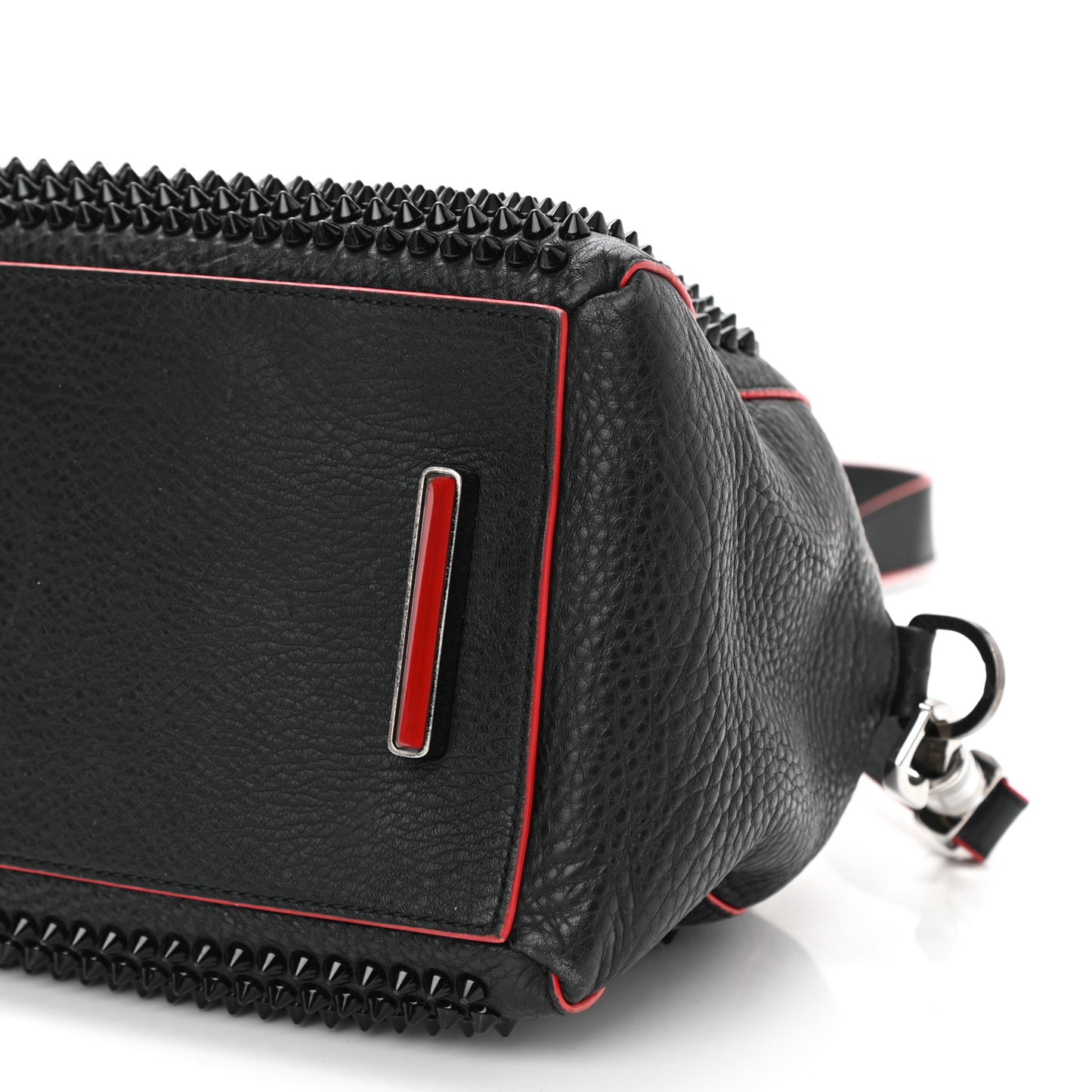 Grained Calfskin Studded Panettone Bowling Bag Black