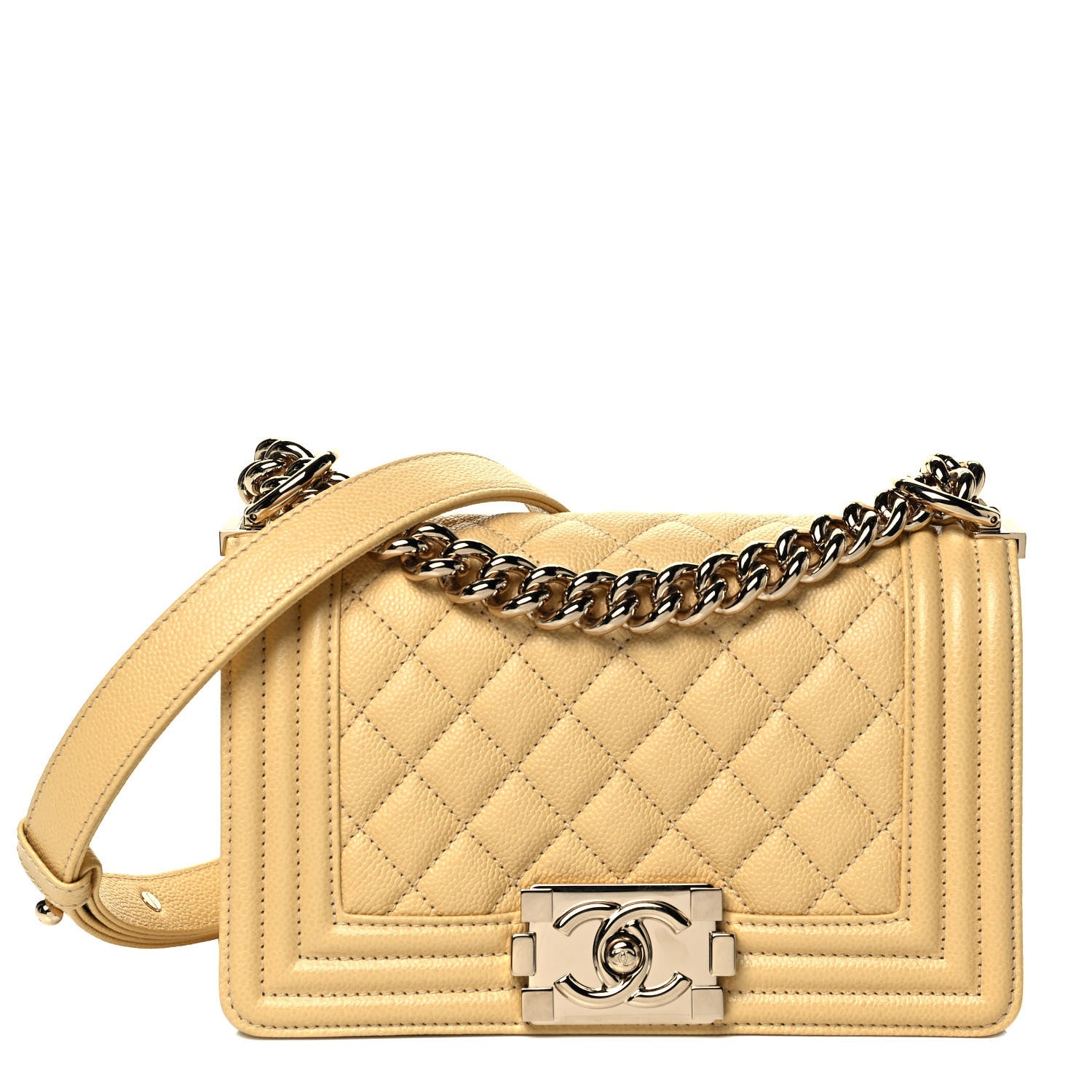 Chanel Caviar Quilted Small Boy Flap Yellow 1 of 8