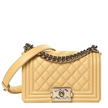 Chanel Caviar Quilted Small Boy Flap Yellow 1 of 8