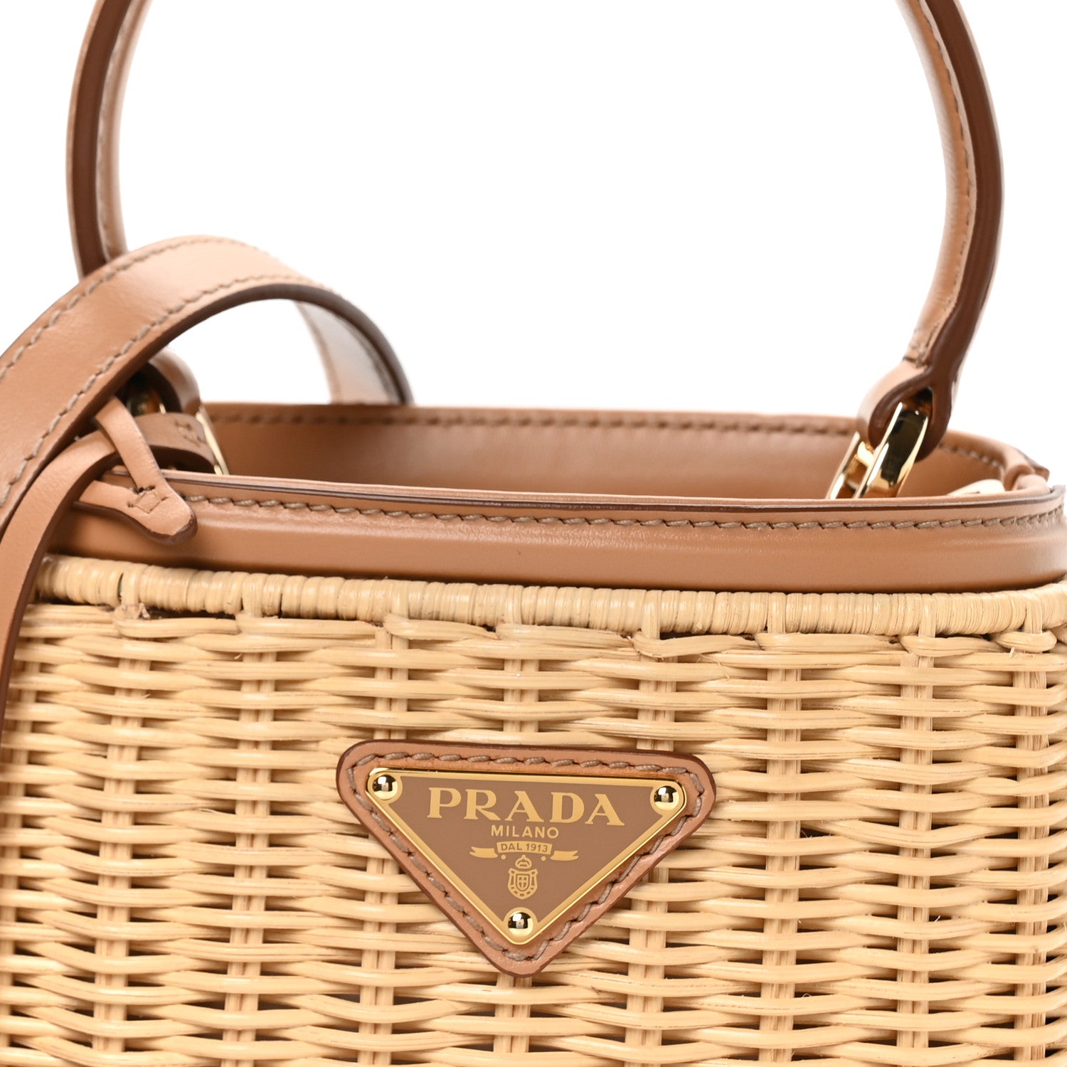 Prada Wicker Mini Panier Bag Natural 7 of 10