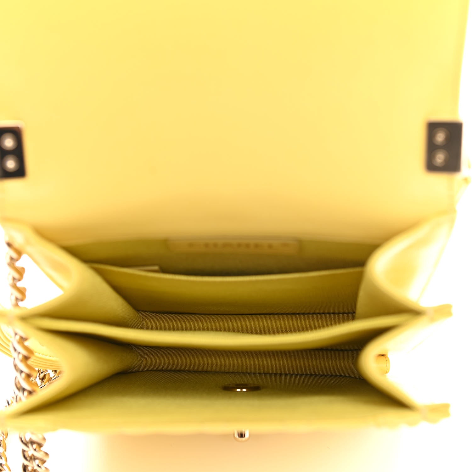 Chanel Lambskin Quilted North South Boy Flap Yellow 5 of 11