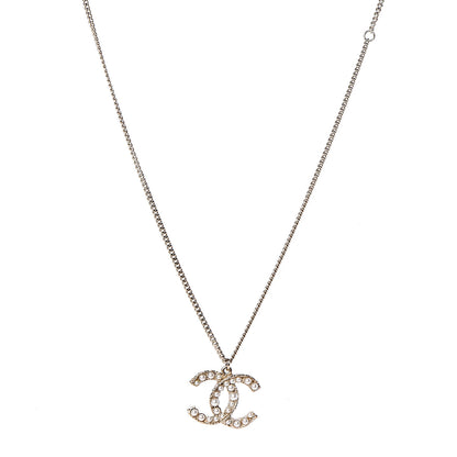 Chanel Pearl CC Pendant Necklace Gold 1 of 4