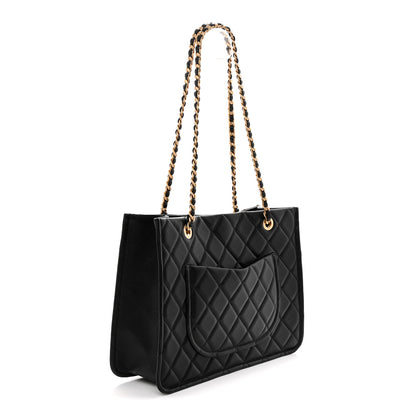 Chanel Caviar Quilted Sweet Classic Shopping Tote Black 3 of 10