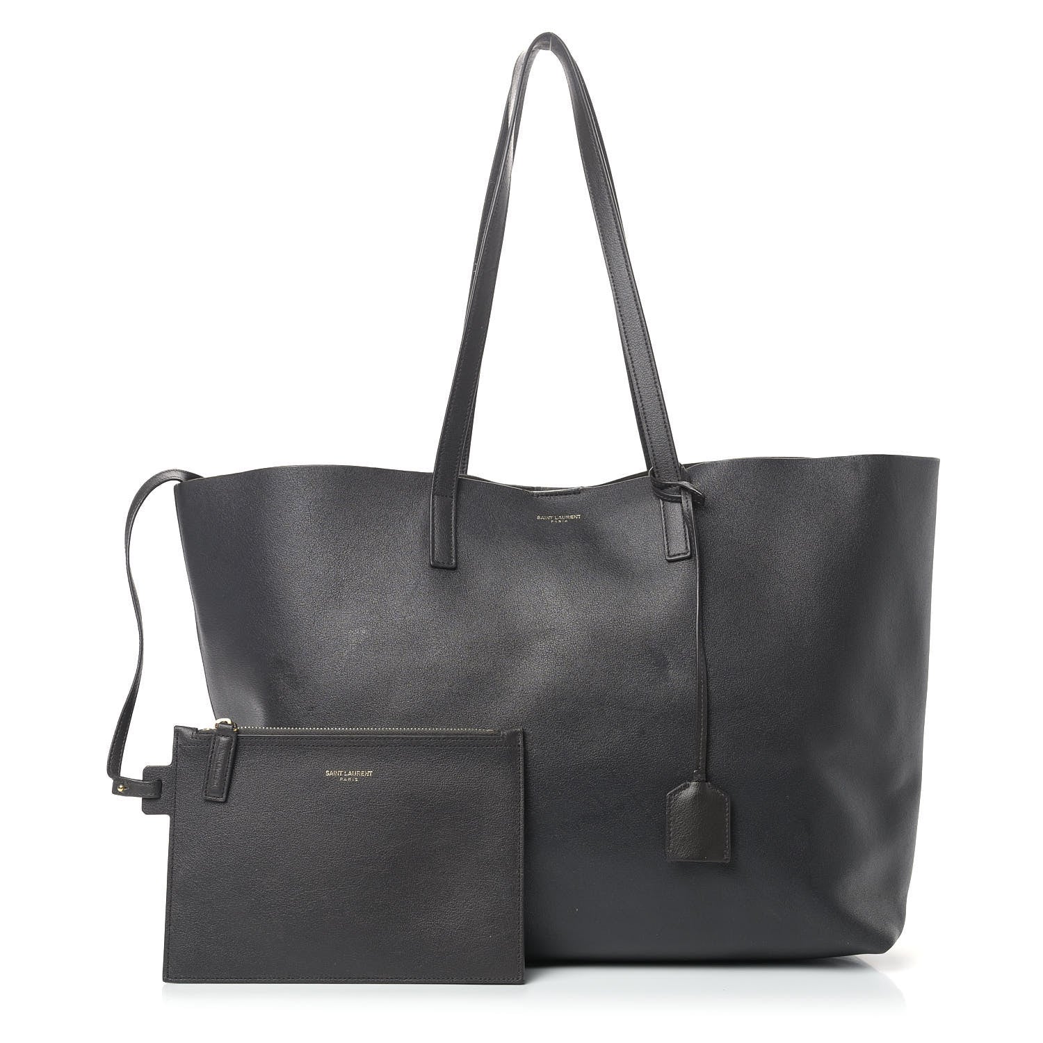 Saint Laurent Calfskin Large Shopping Tote Black Earth 1 of 18