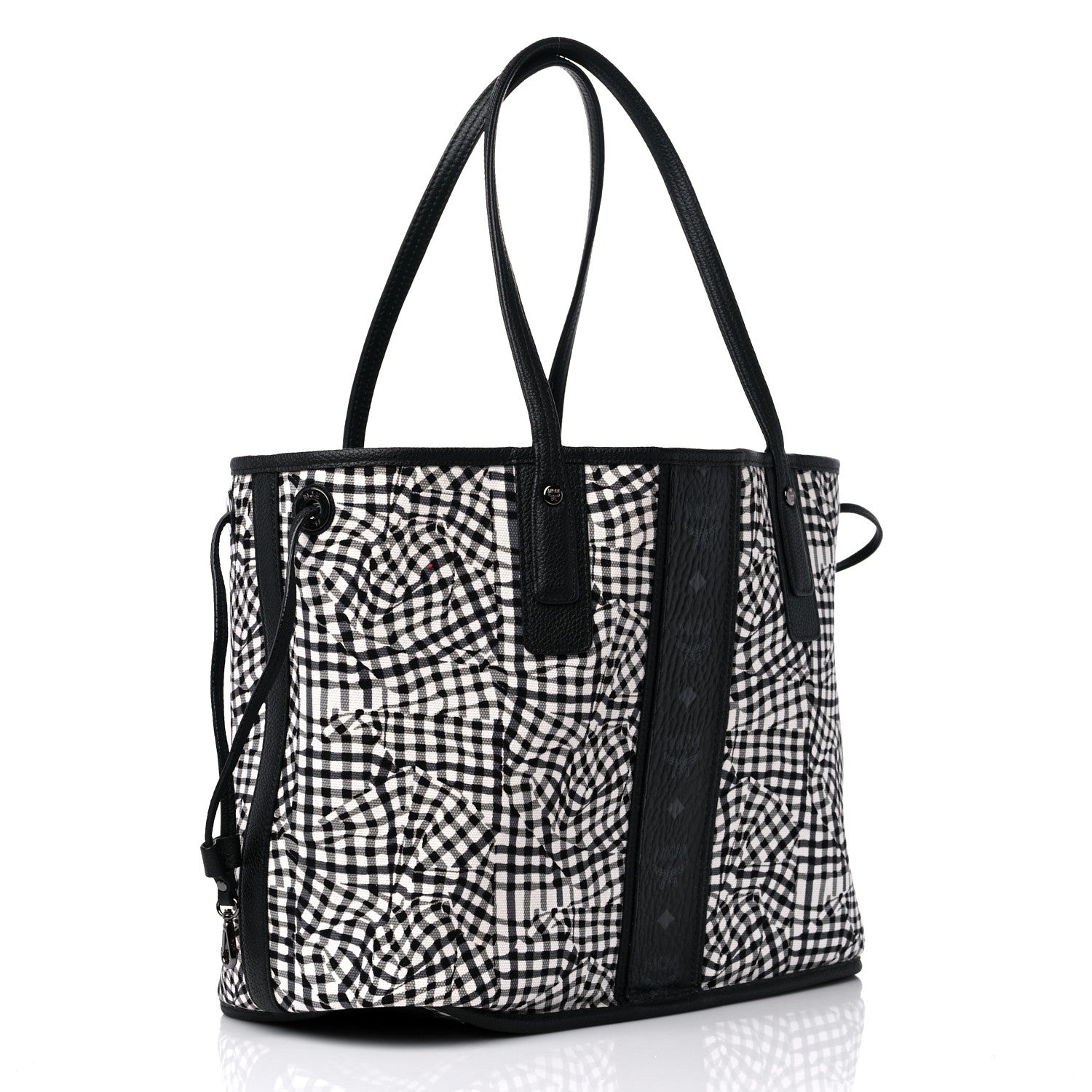 MCM Grained Calfskin Visetos Medium Liz Reversible Shopper Tote Black 12 of 16