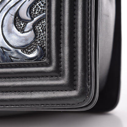 Chanel Calfskin Embossed New Medium Cordoba Boy Flap Black 17 of 17