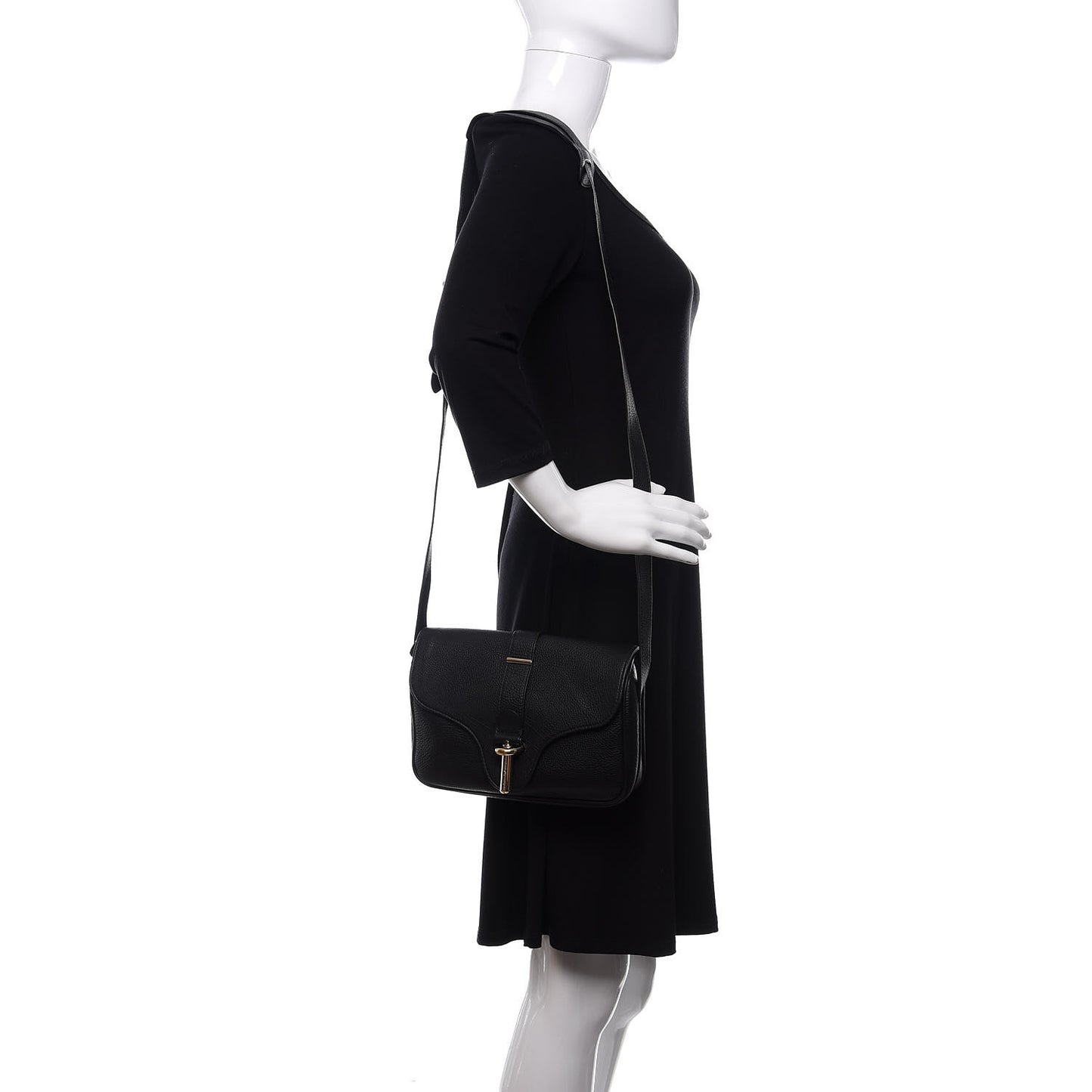 Grained Calfskin S Tube Black