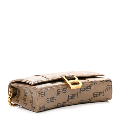 Balenciaga Coated Canvas BB Monogram Hourglass Chain Bag Beige Brown 4 of 9