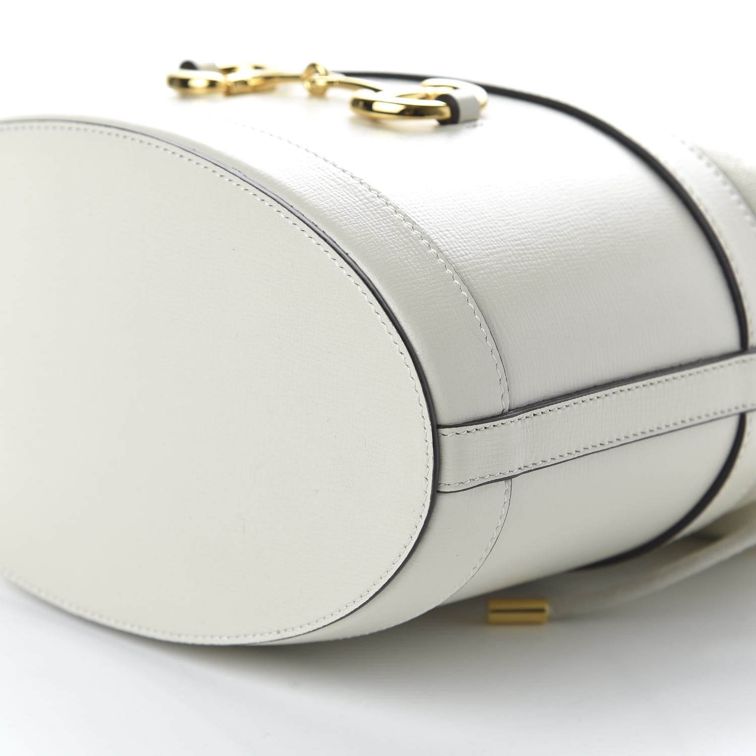 Gucci Azalea Sakai Calfskin Horsebit 1955 Drawstring Bucket Bag Mystic White 7 of 10
