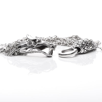 John Hardy Sterling Silver 18K Yellow Gold Naga Dragon Multi Strand Chain Bracelet 3 of 4