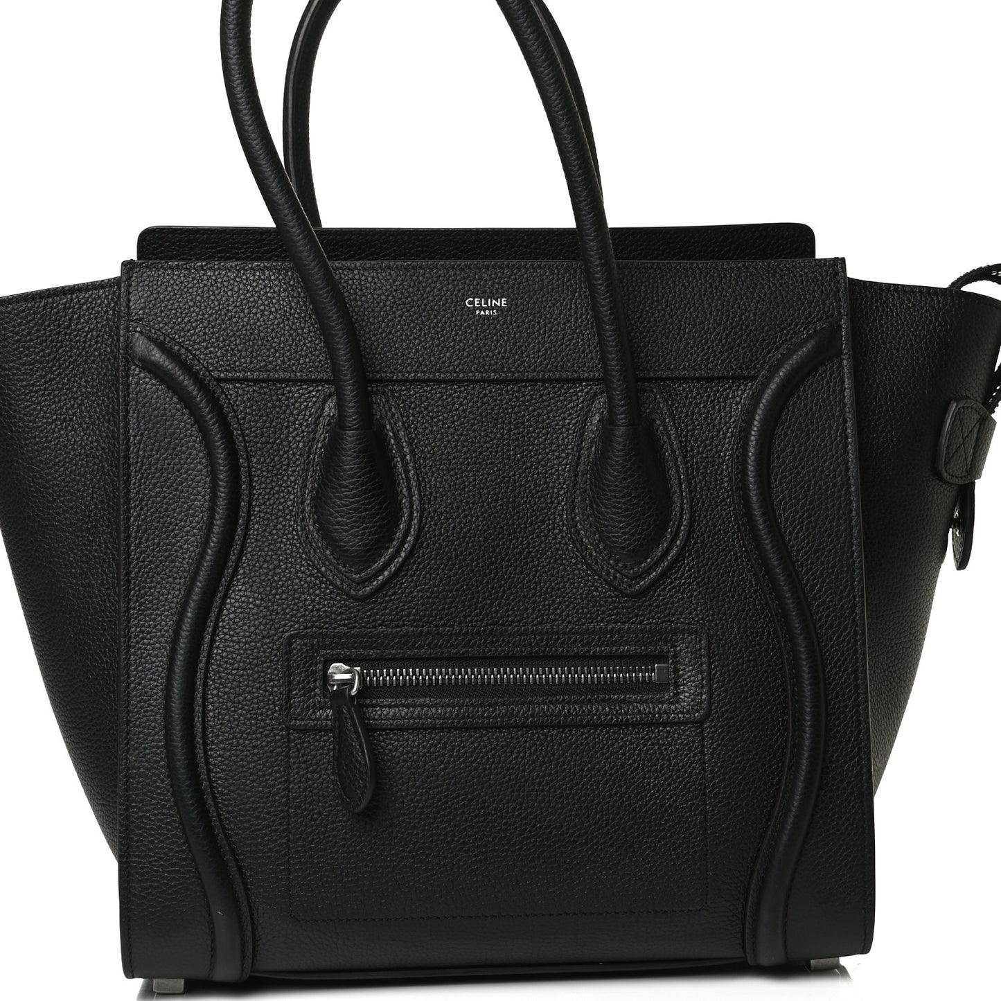 Drummed Calfskin Micro Luggage Black