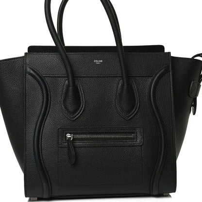 Celine Drummed Calfskin Micro Luggage Black 8 of 16