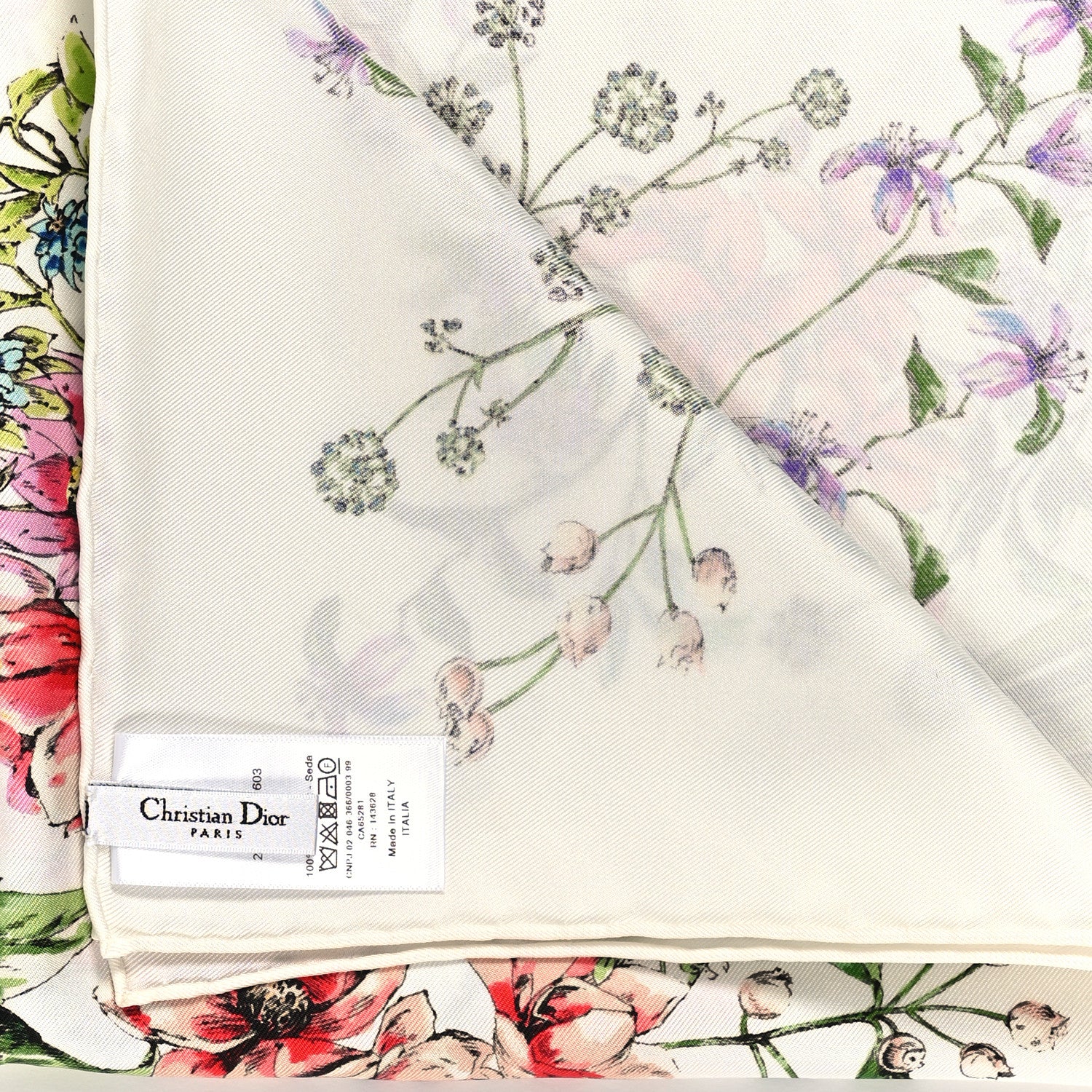 Christian Dior Silk D Constellation 90 Square Scarf White Multicolor 3 of 3