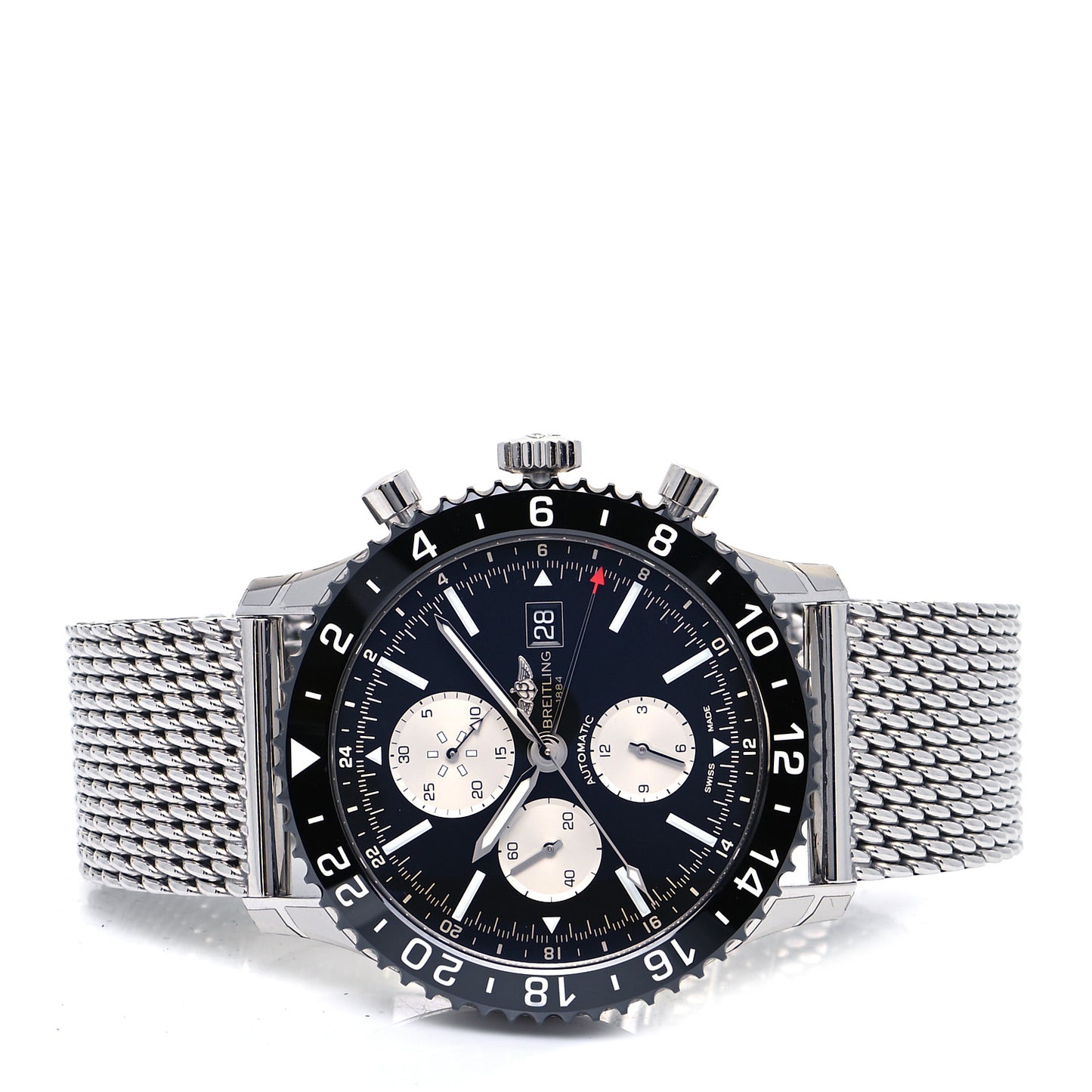 Stainless Steel 46mm Chronoliner Chronograph Automatic Watch Black Y2431012