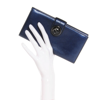 Gucci Metallic Leather Galaxy Continental Wallet Blue 2 of 8