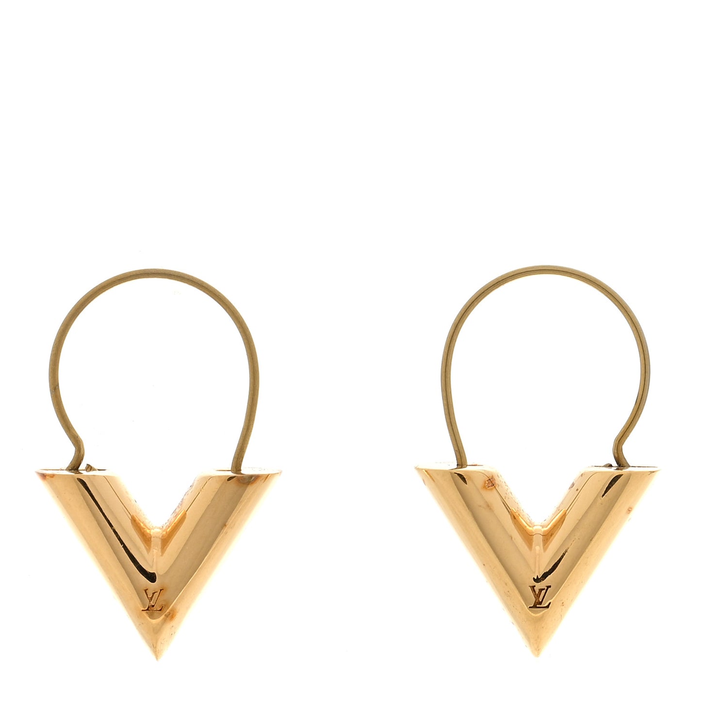 Brass Essential V Hoop Earrings Gold
