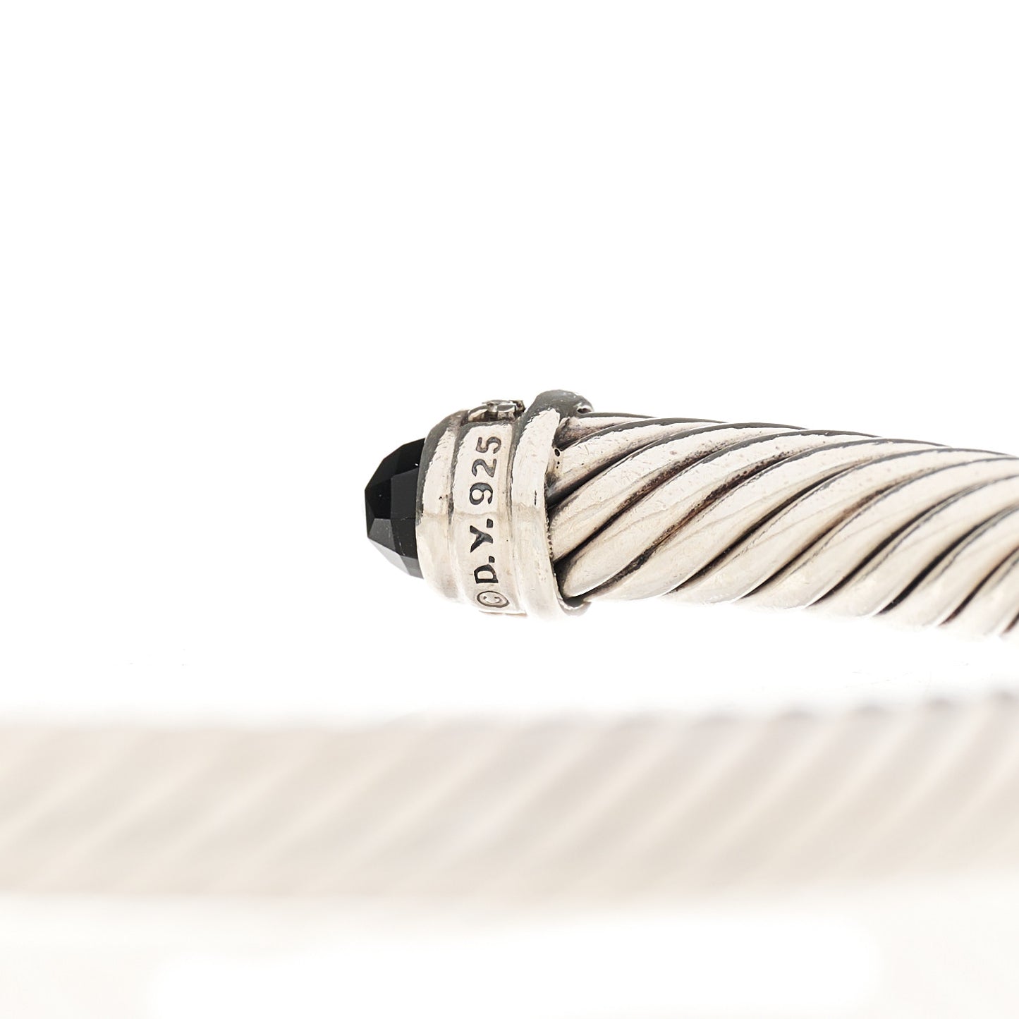 Sterling Silver Diamond Black Onyx 5mm Cable Classics Bracelet