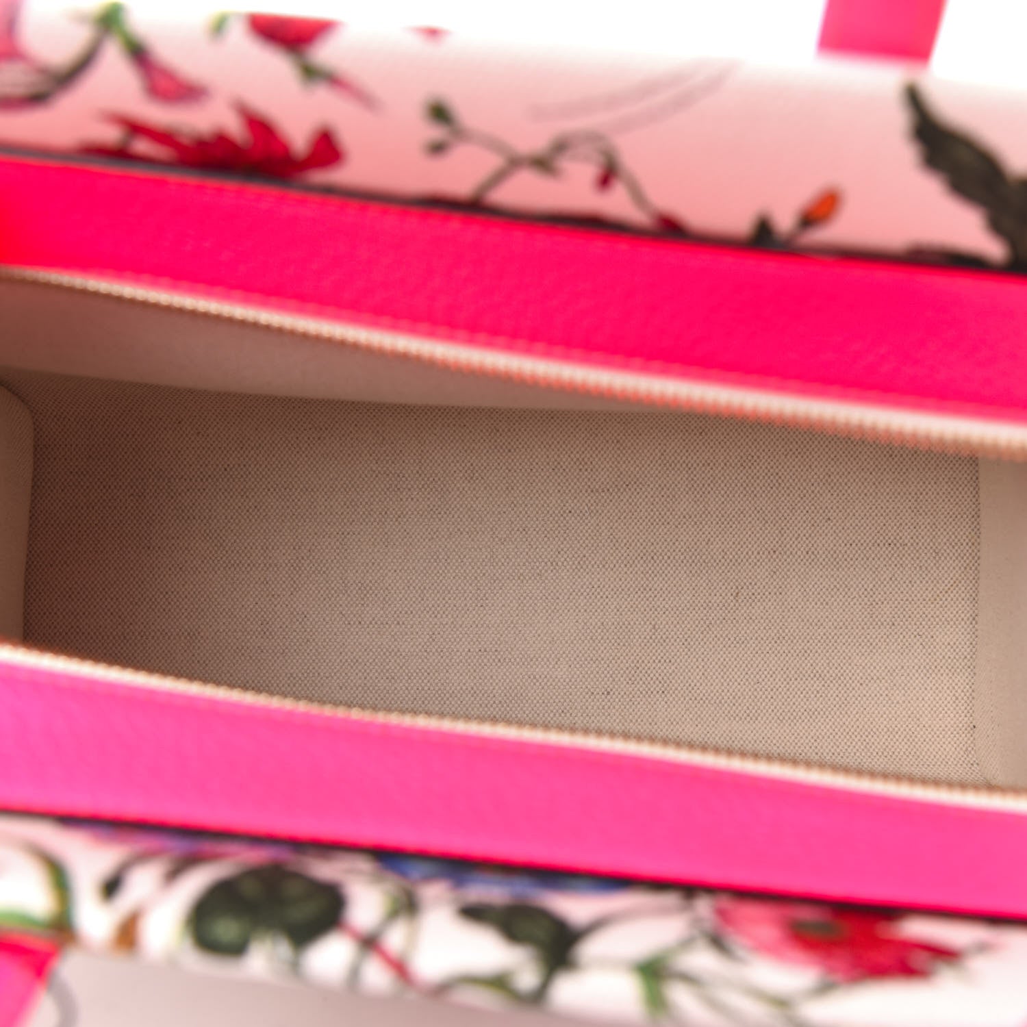 Gucci Canvas Medium Flora Tote Fuchsia 5 of 10