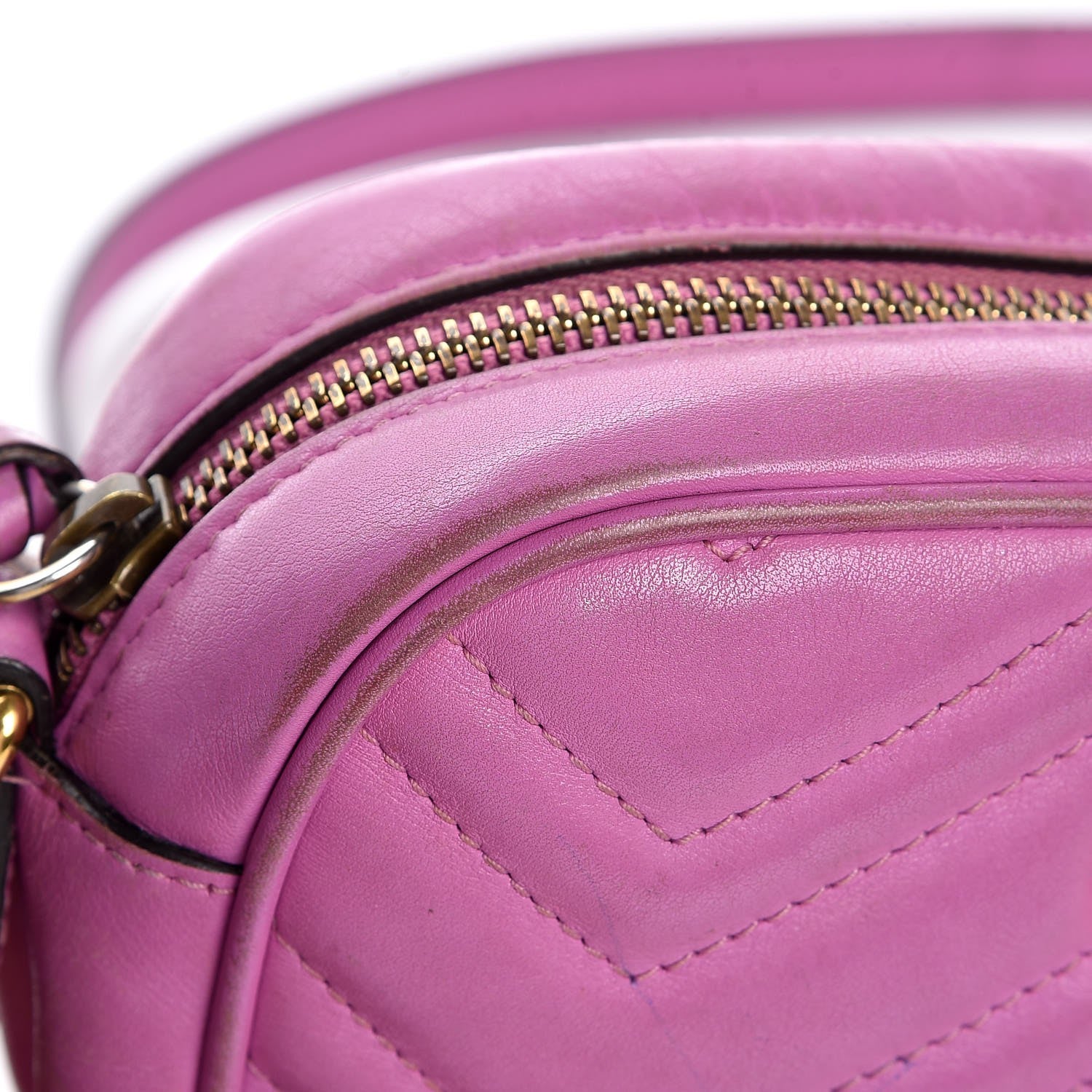 Gucci Calfskin Matelasse Mini GG Marmont Chain Shoulder Bag Candy Mousse 21 of 21