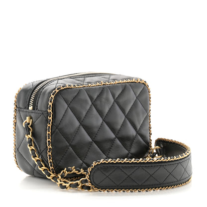 Chanel Lambskin Quilted Chain CC Mini Camera Case Black 3 of 10