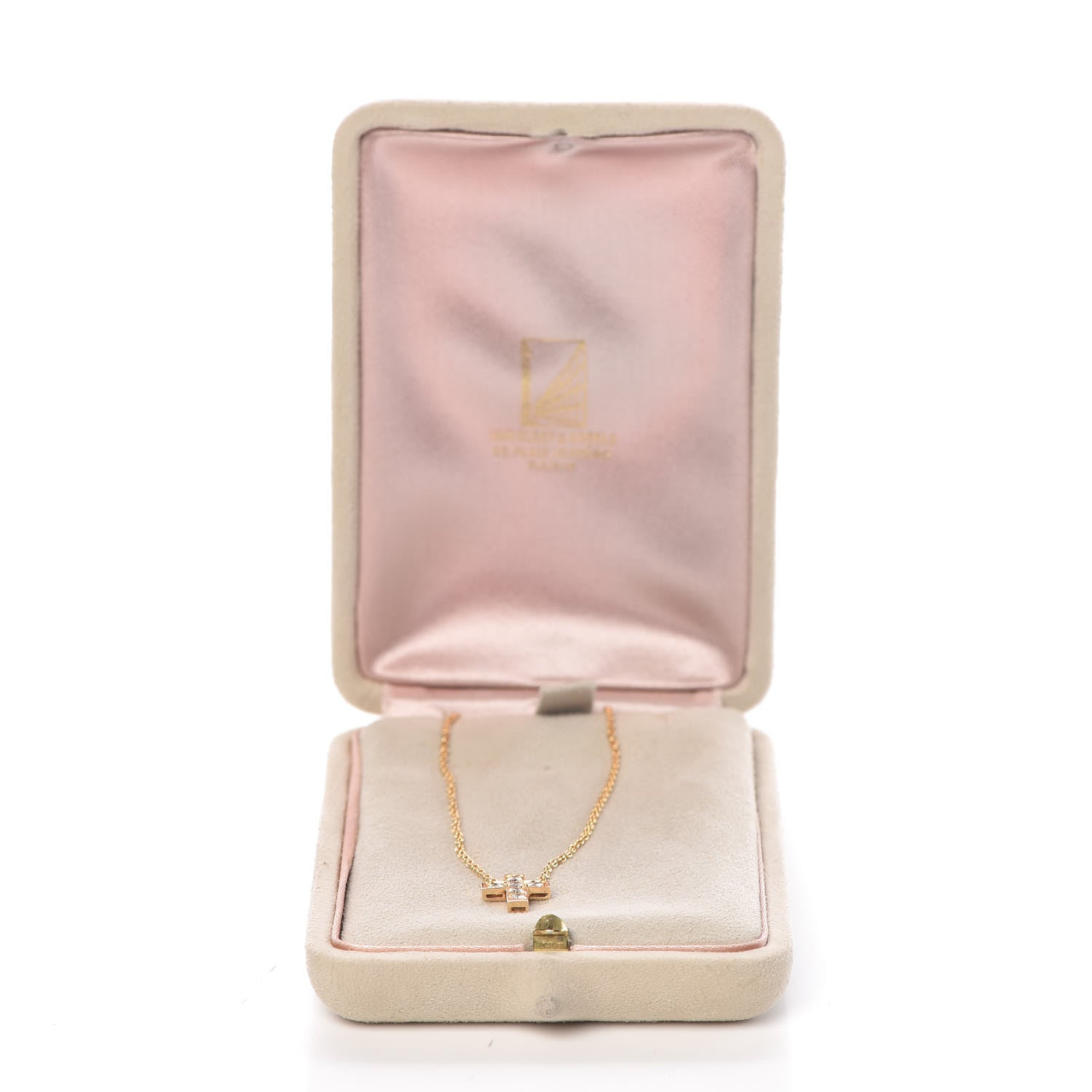 Van Cleef & Arpels 18K Yellow Gold Diamond Cross Pendant Necklace 6 of 6