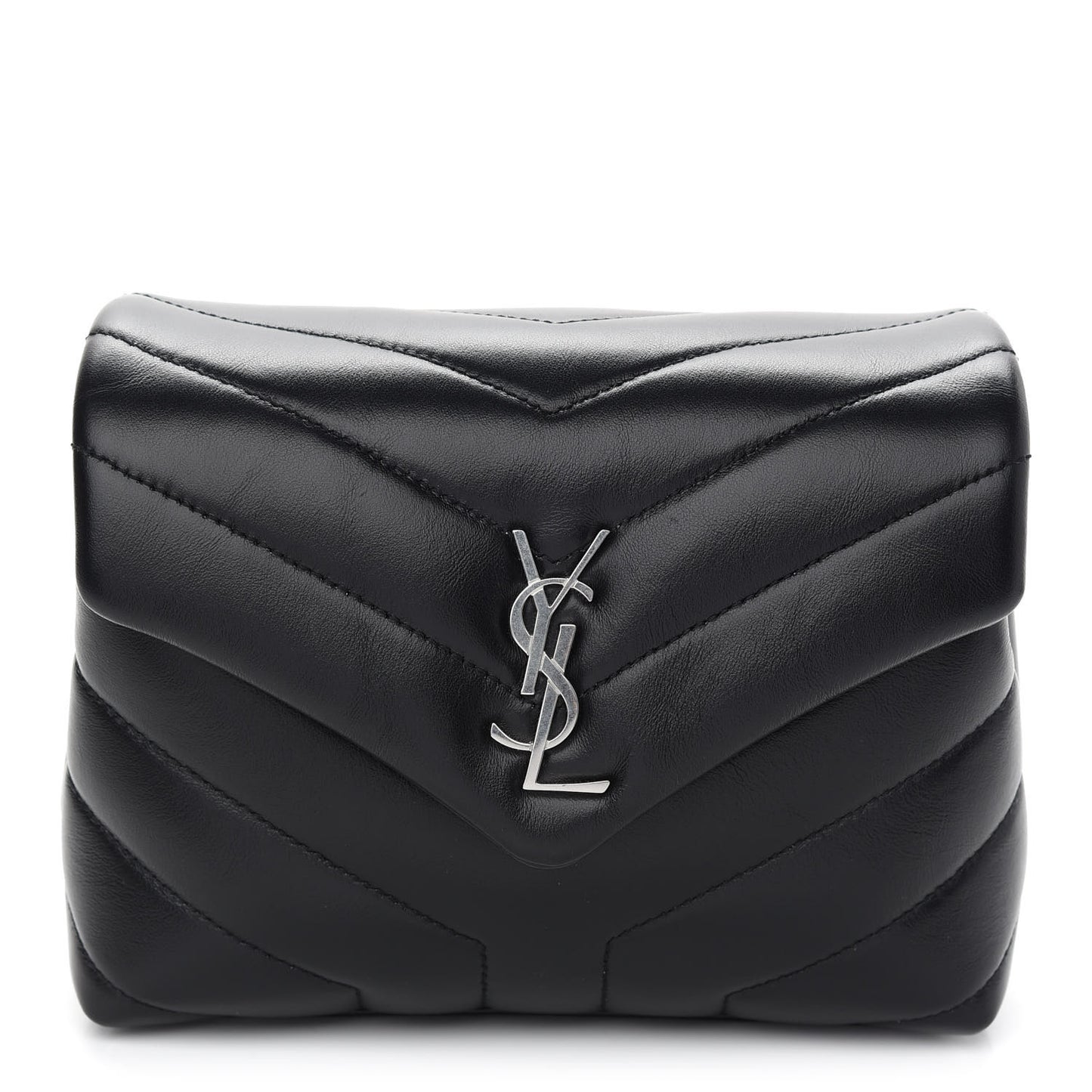 Calfskin Y Quilted Monogram Toy Loulou Crossbody Bag Black
