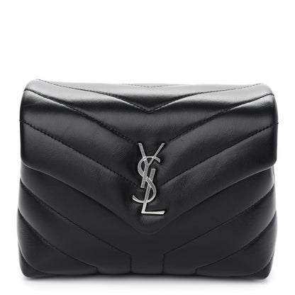 Saint Laurent Calfskin Y Quilted Monogram Toy Loulou Crossbody Bag Black 1 of 8