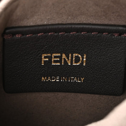Fendi Vitello Grace F is Fendi Bi-Color FF 1974 Embossed Grande Mon Tresor Bucket Bag Maya Black Fragola 6 of 10