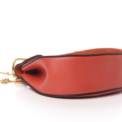 Chloe Lambskin Suede Calfskin Mini Drew Shoulder Bag Poppy 8 of 11
