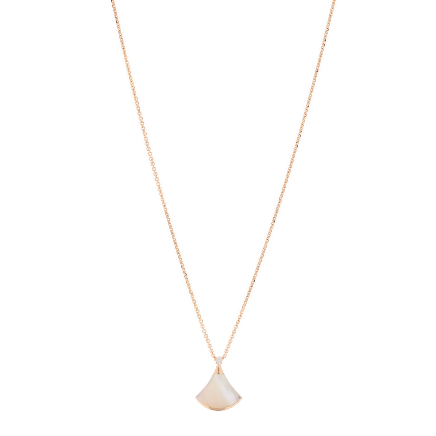 18K Rose Gold Diamond Mother of Pearl Small Divas' Dream Pendant Necklace