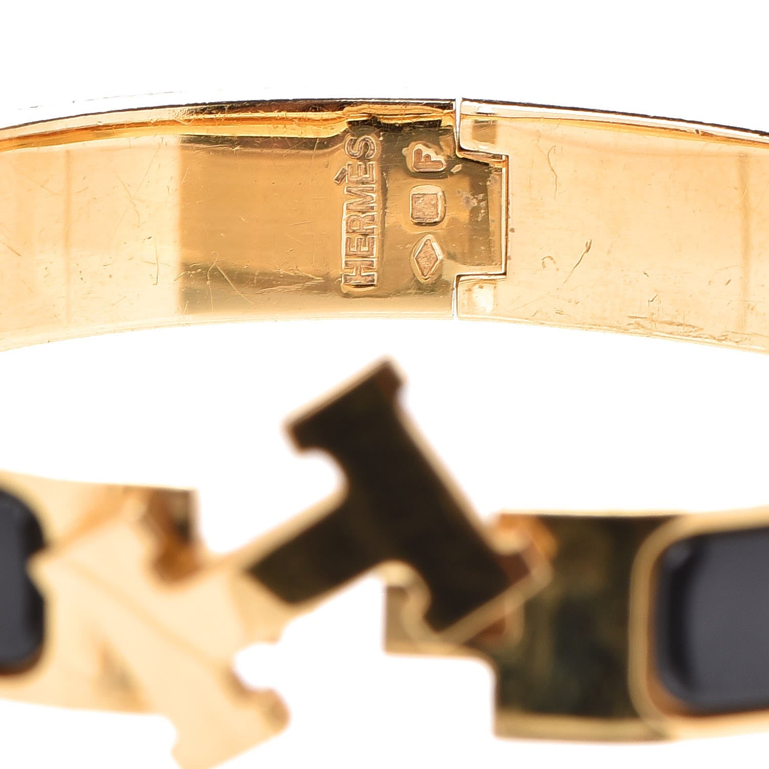 Hermes Enamel Narrow Clic Clac H Bracelet GM Black 4 of 5