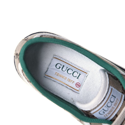 Gucci GG Monogram Web Womens 1977 Tennis Sneakers 35.5 Beige Ebony Mystic White 7 of 8