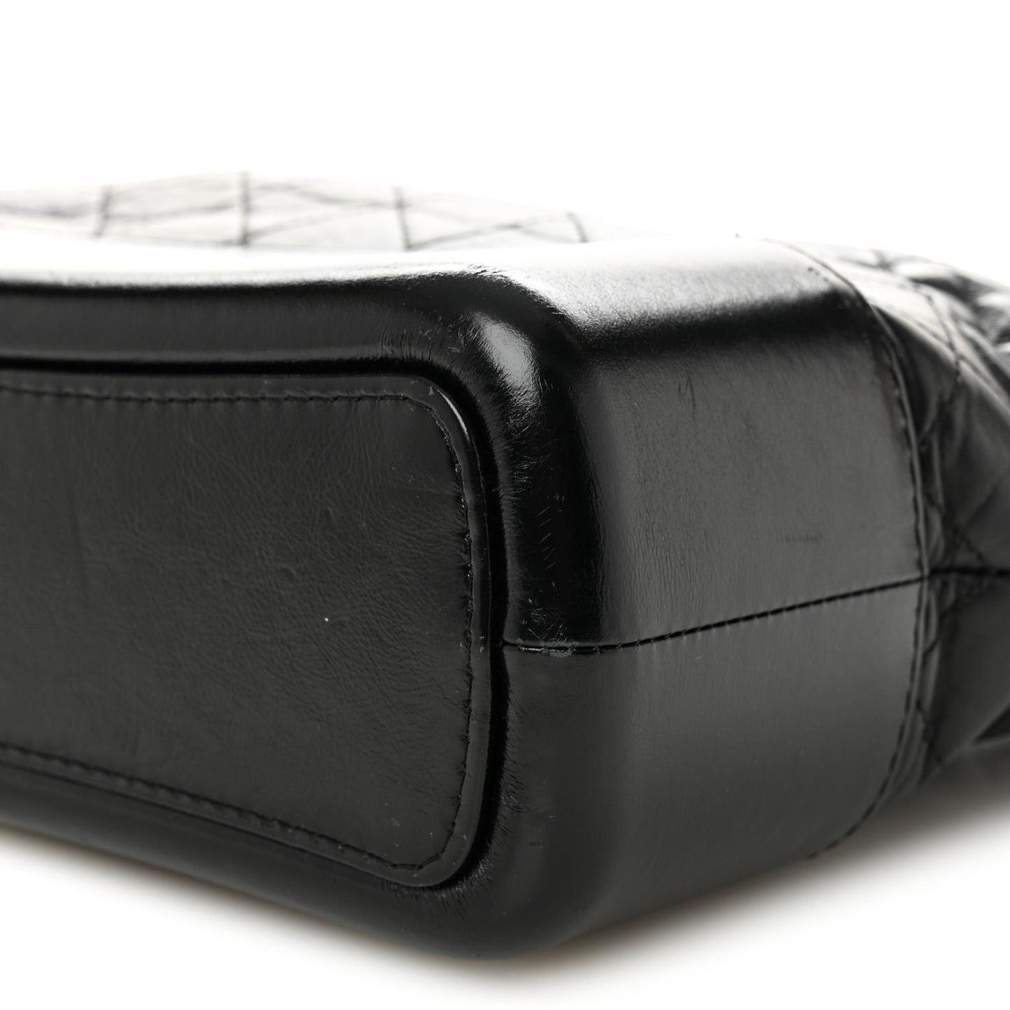 Aged Calfskin Quilted Medium Gabrielle Hobo Black