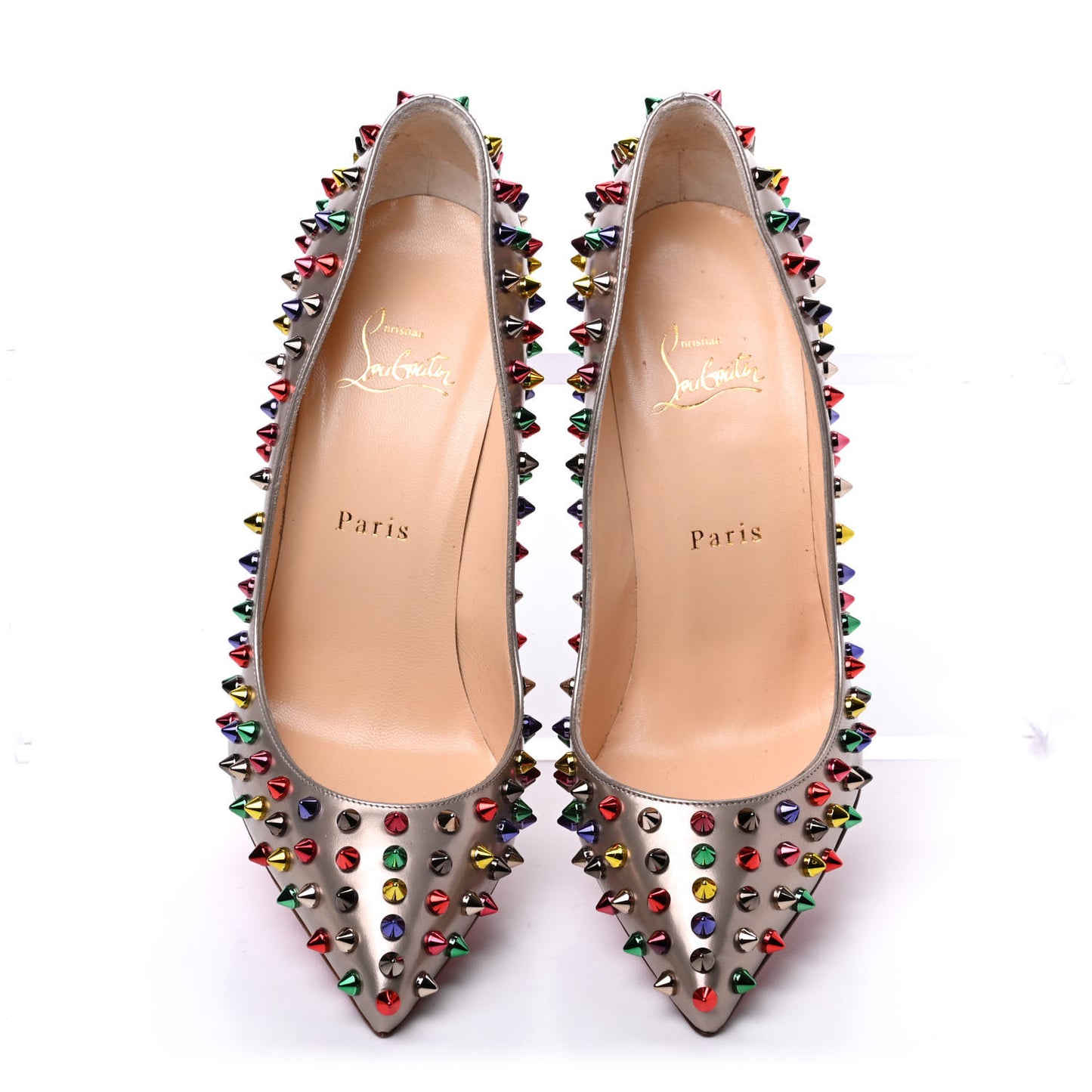 Specchio Follies Spikes 100 Pumps 38.5 Beige Multicolor