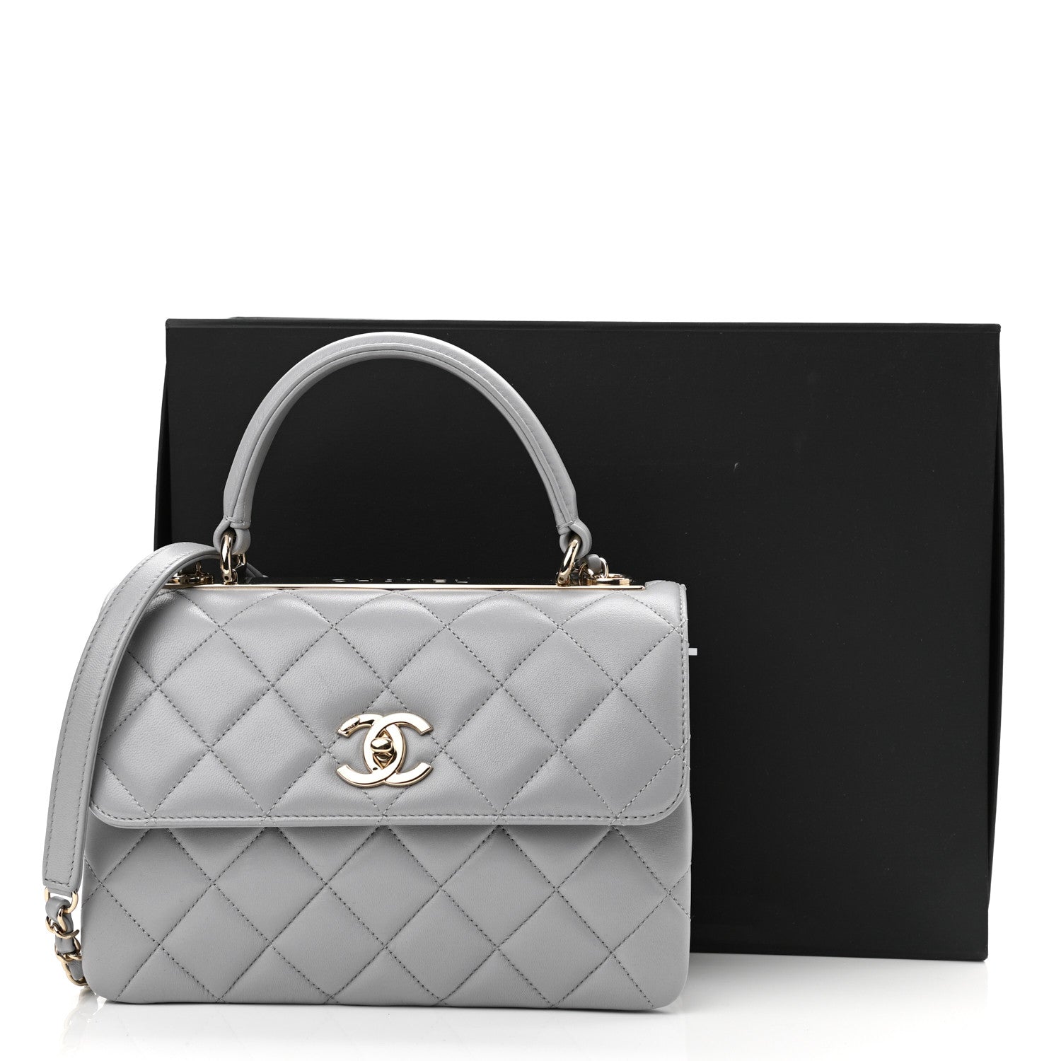 Chanel Lambskin Quilted Small Trendy CC Flap Dual Handle Bag Grey 11 of 11