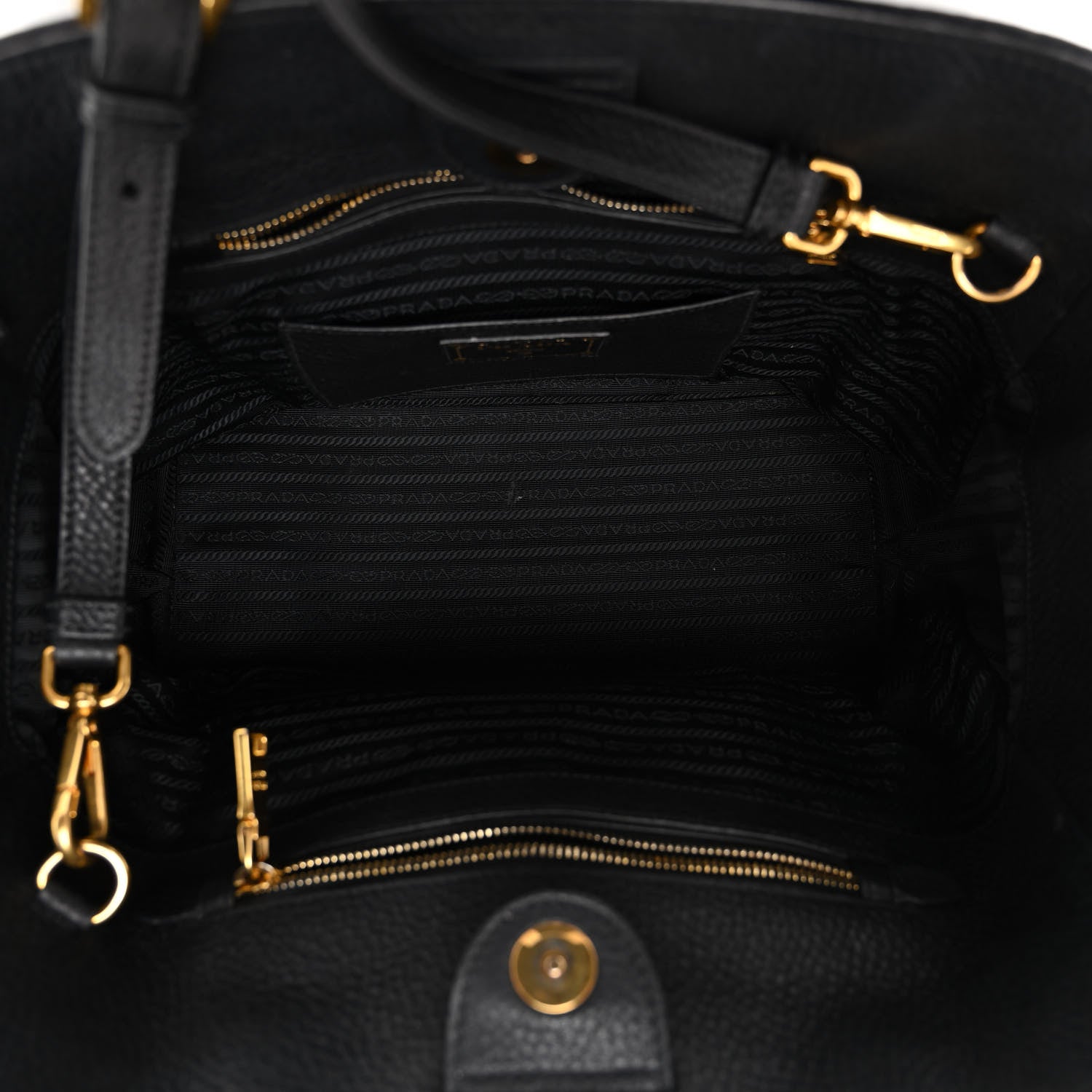 Prada Vitello Daino Shopping Tote Black 5 of 9