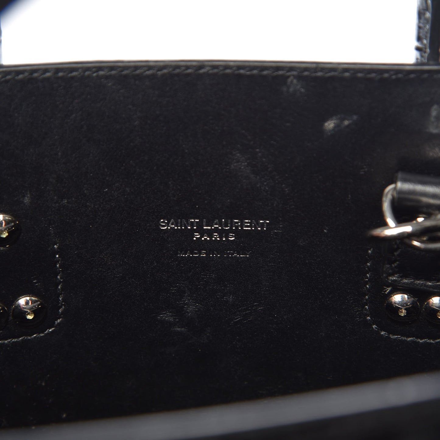 Calfskin Crocodile Embossed Baby Sac De Jour Black