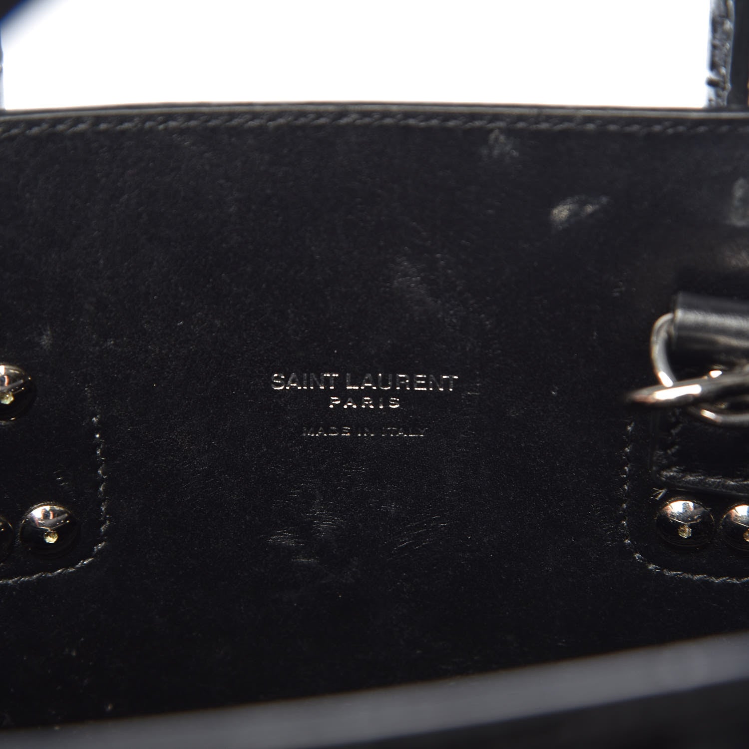 Saint Laurent Calfskin Crocodile Embossed Baby Sac De Jour Black 8 of 10