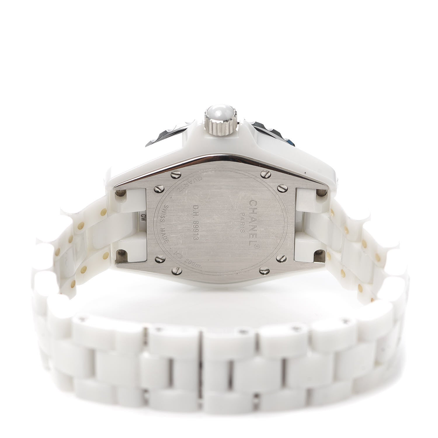 Chanel Stainless Steel Ceramic Diamond 33mm J12 Quartz Watch White 4 of 5