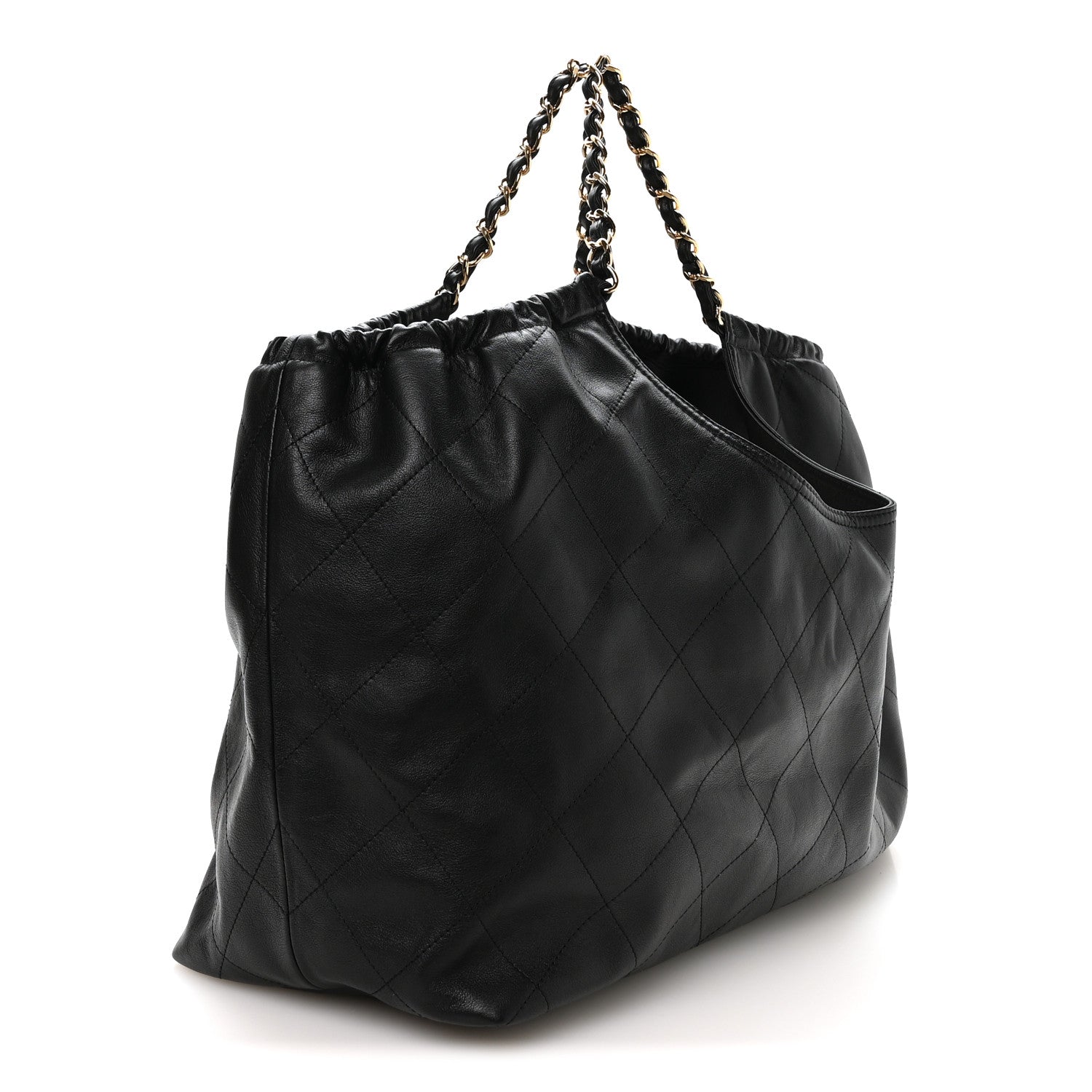 Chanel Lambskin Quilted Neo Cabas Shopping Tote Black 4 of 11