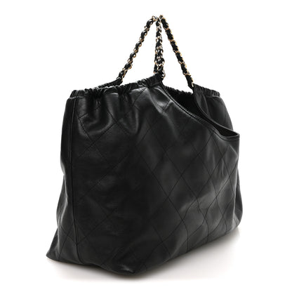 Chanel Lambskin Quilted Neo Cabas Shopping Tote Black 4 of 11