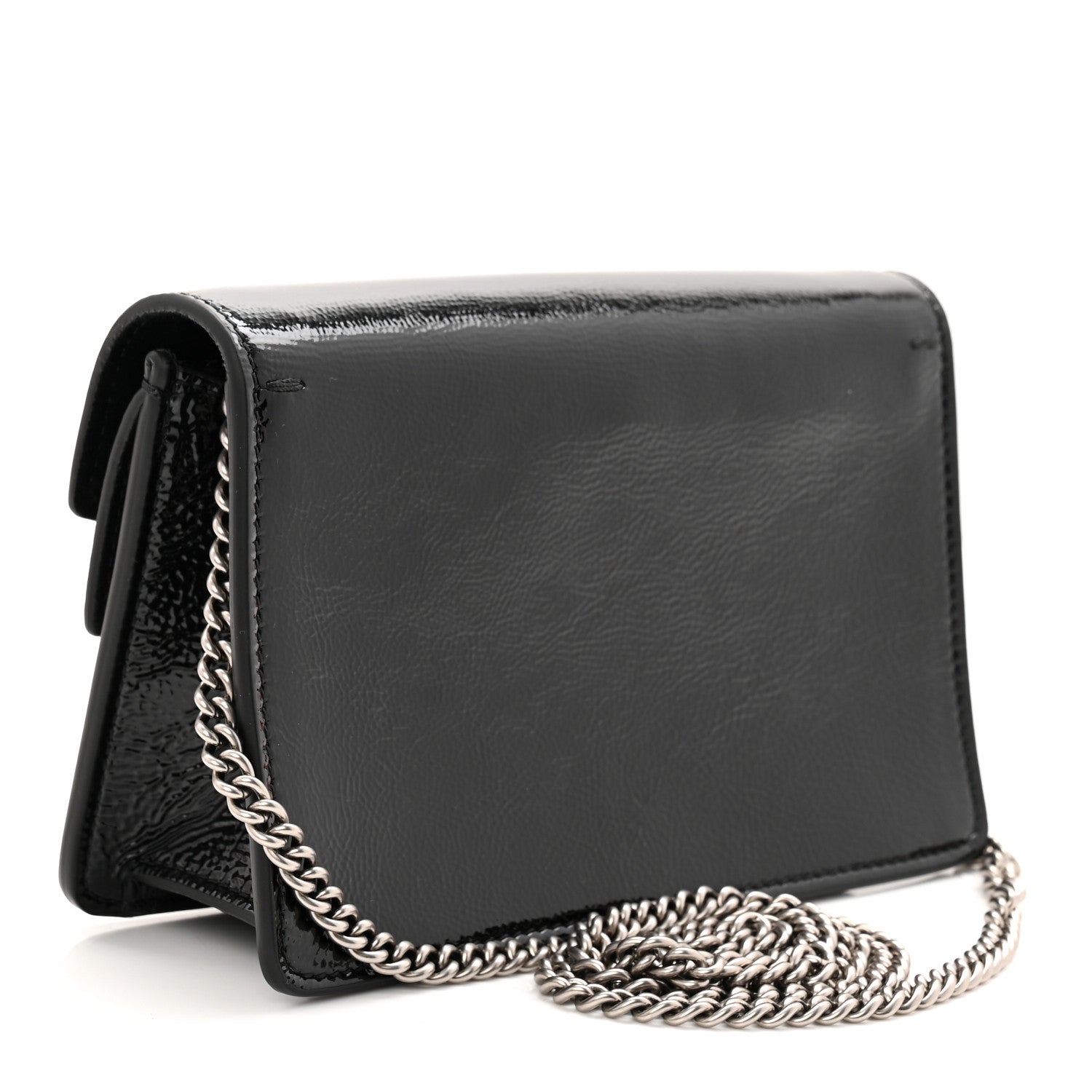 Gucci Crinkled Patent Super Mini Dionysus Shoulder Bag Black 3 of 11
