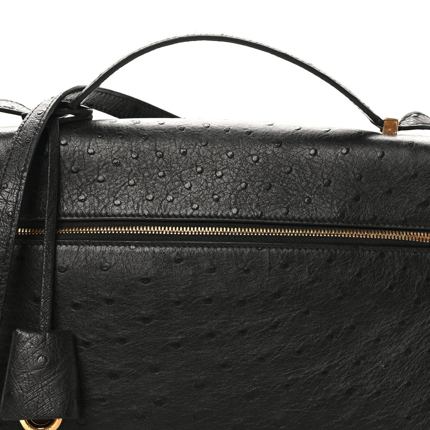 Loro Piana Ostrich Extra Bag L27 Black 1830470 – FASHIONPHILE