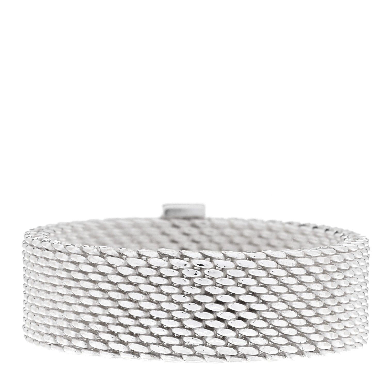 Tiffany Sterling Silver Diamond Somerset Mesh Ring 55 7.25 3 of 4