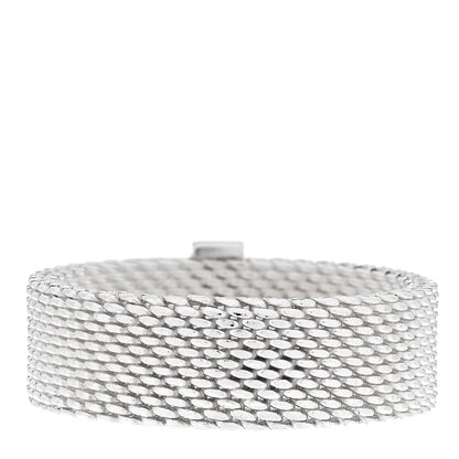 Tiffany Sterling Silver Diamond Somerset Mesh Ring 55 7.25 3 of 4