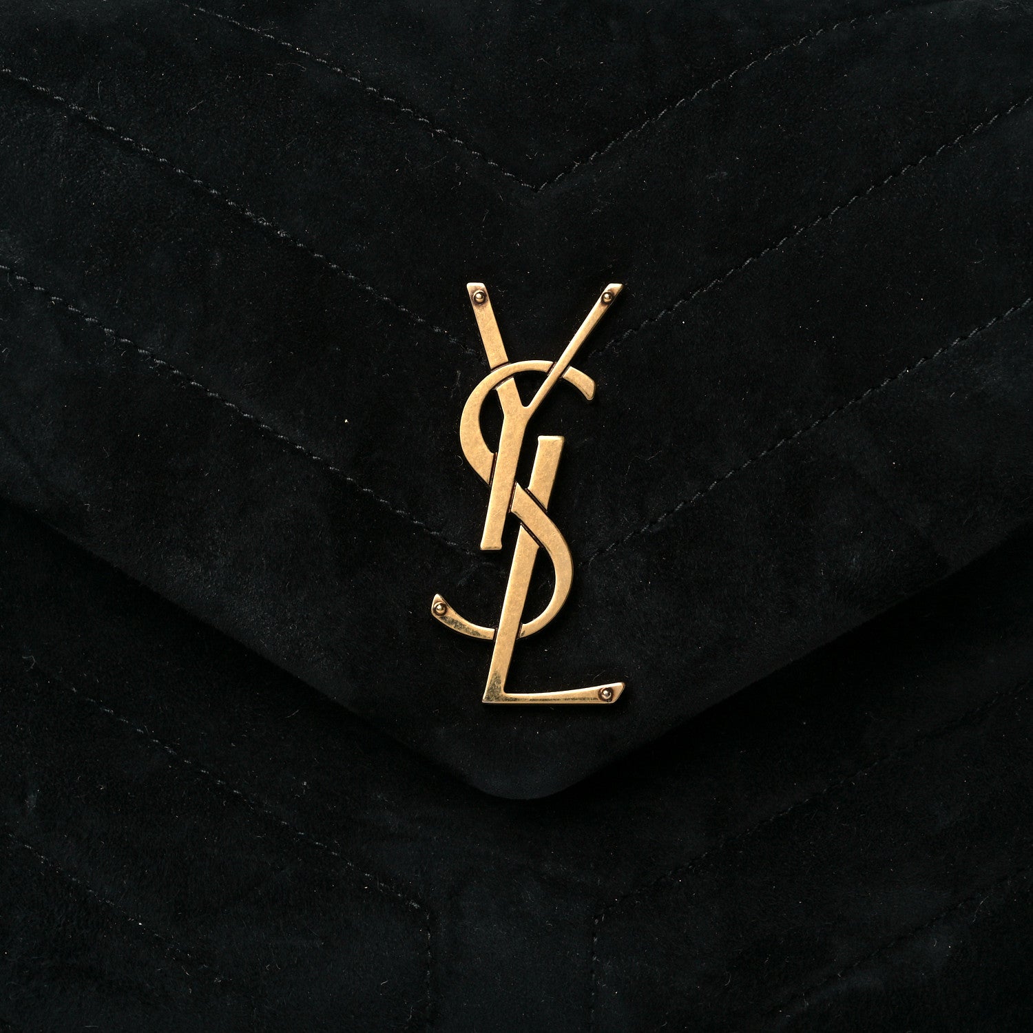 Saint Laurent Velvet Y Quilted Monogram Small Loulou Chain Satchel Black 6 of 8