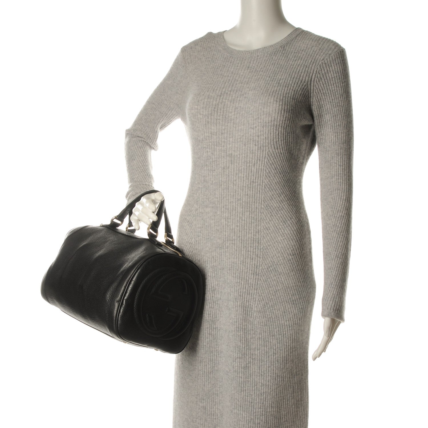 Gucci Pebbled Calfskin Medium Soho Boston Black 2 of 11