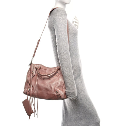 Balenciaga Pearlescent Goatskin Classic Palladium Hardware Velo Rose Rose Light 2 of 11