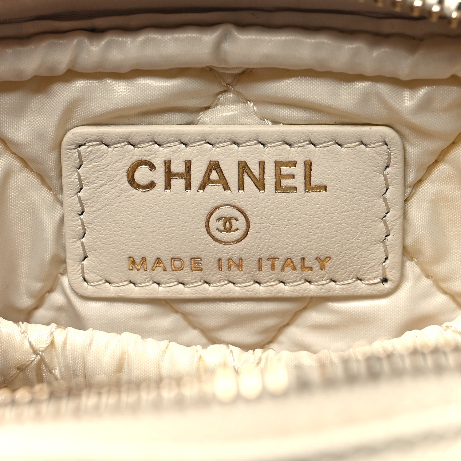 Chanel Caviar Quilted Small Curvy Pouch Cosmetic Case White 6 of 10